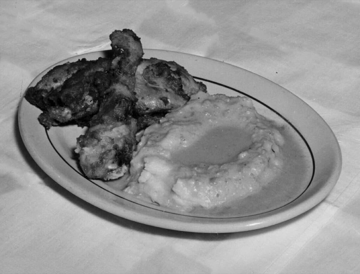 Archival photo of one of the family’s home-cooked plates