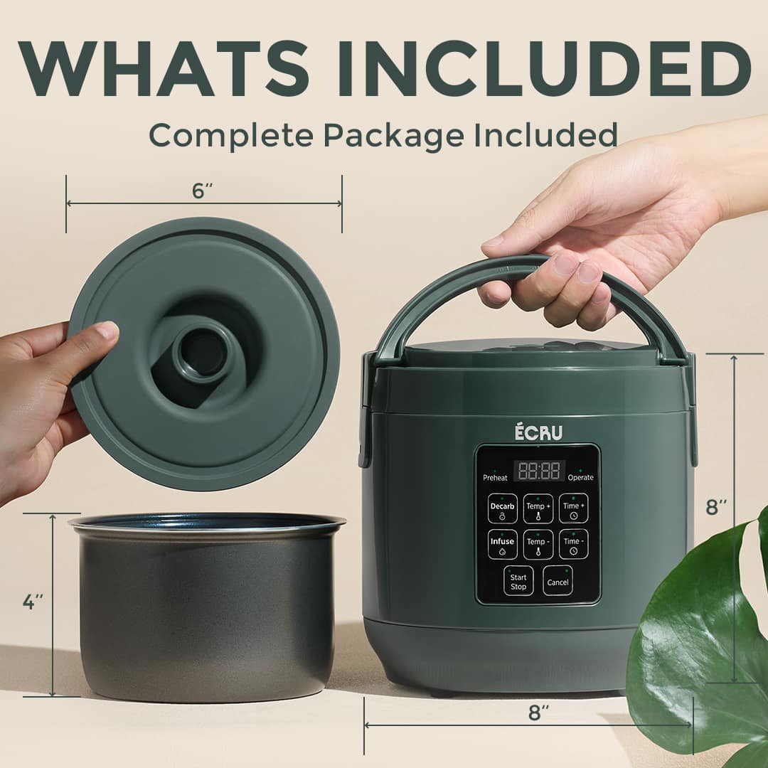 Dimension diagram of the 3oz set: silicone lid, canister, and main unit