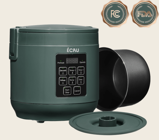 ÉCRU 2 in 1 Decarboxylator and Infuser 3oz with its non-stick canister and lid