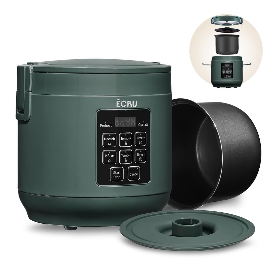 ÉCRU 2 in 1 Decarboxylator and Infuser 3oz with its non-stick canister and lid