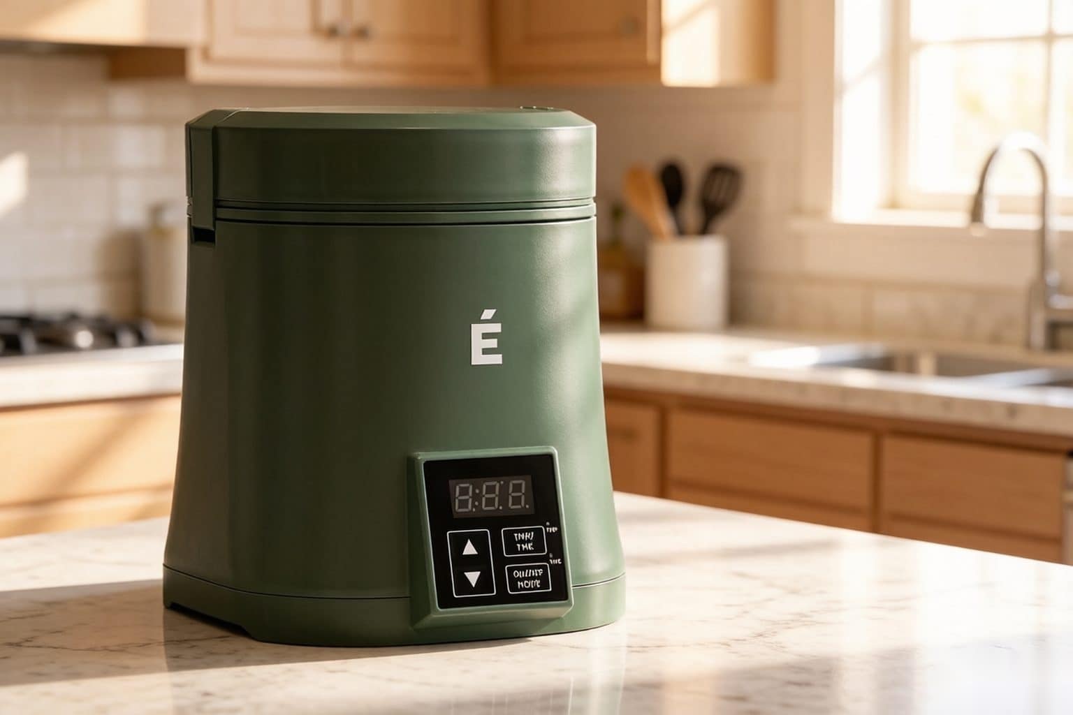Close-up of the ÉCRU Herb Decarboxylator Green 2oz control panel