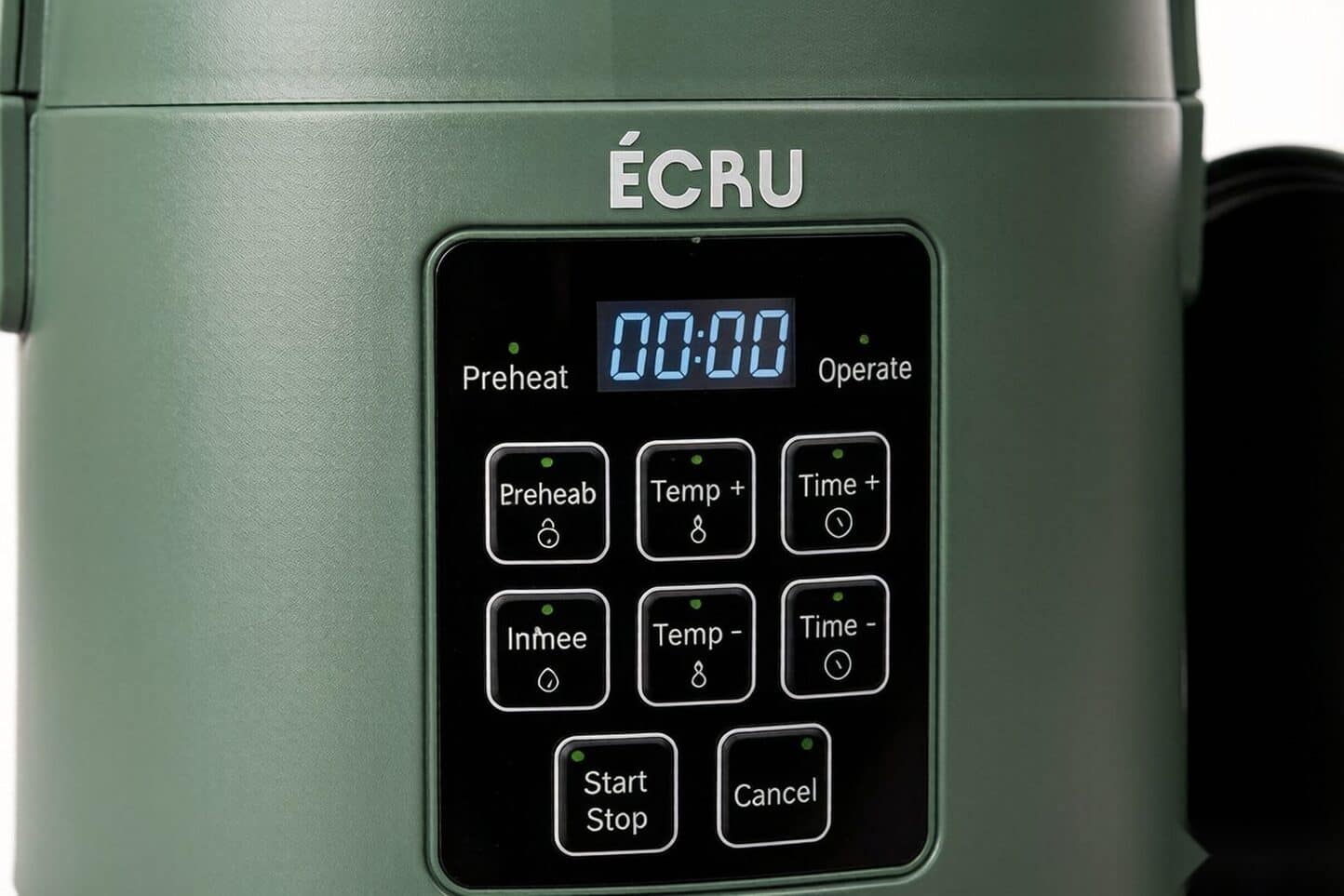 Close-up of the ÉCRU 2-in-1 LCD control panel